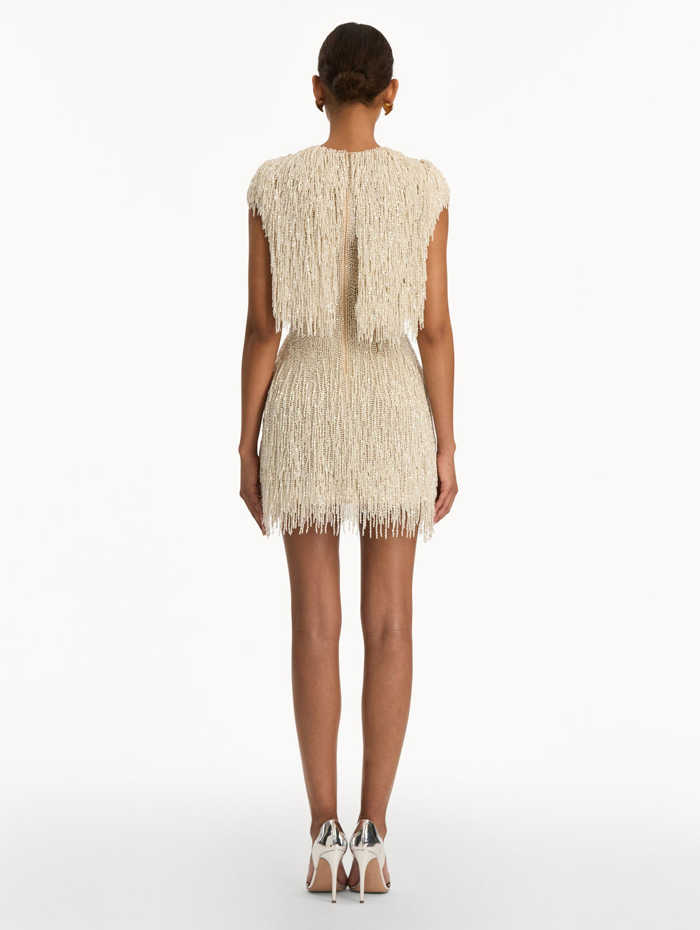 Oscar de la Renta Pearl Fringe Cocktail Dress
