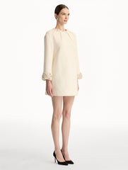 Oscar de la Renta Pearl Embroidered Tweed Shift Dress