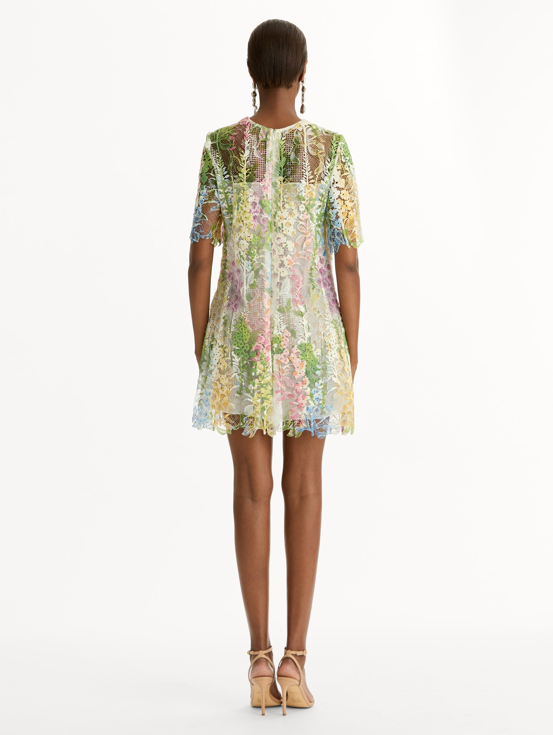 Oscar de la Renta Foxglove Guipure Shift Dress