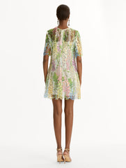 Oscar de la Renta Foxglove Guipure Shift Dress