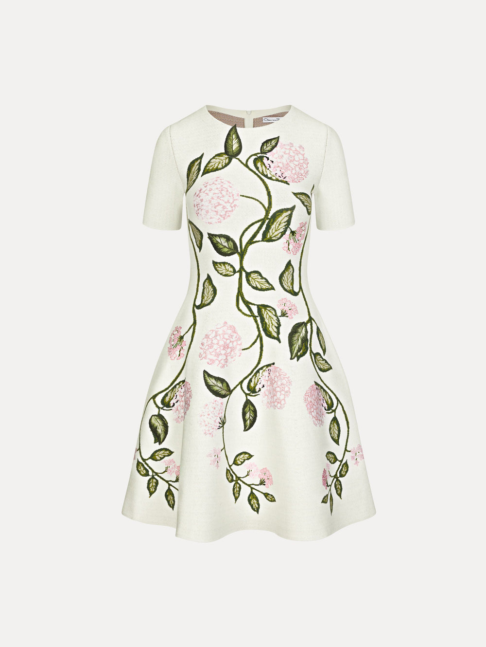Oscar de la Renta Porcelain Flower Jacquard Dress