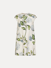 Oscar de la Renta Porcelain Flower Cotton Poplin Mini Dress