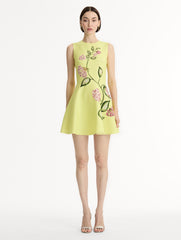 Oscar de la Renta Porcelain Flower Mini Dress