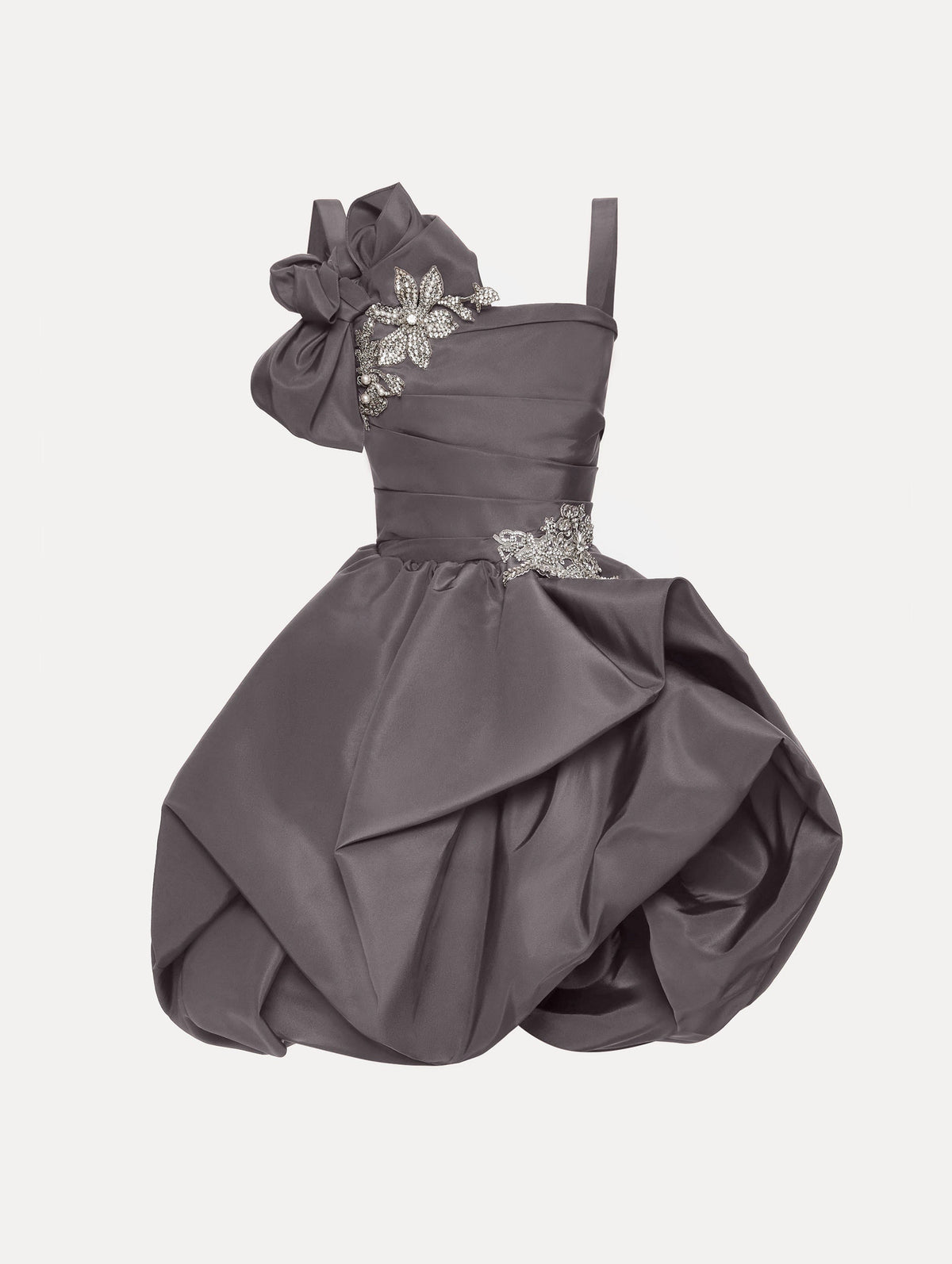 Oscar de la Renta Brooch Embroidered Cocktail Sleeveless Dress
