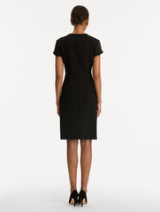 Oscar de la Renta Bugle Bead Embroidered Cocktail Dress