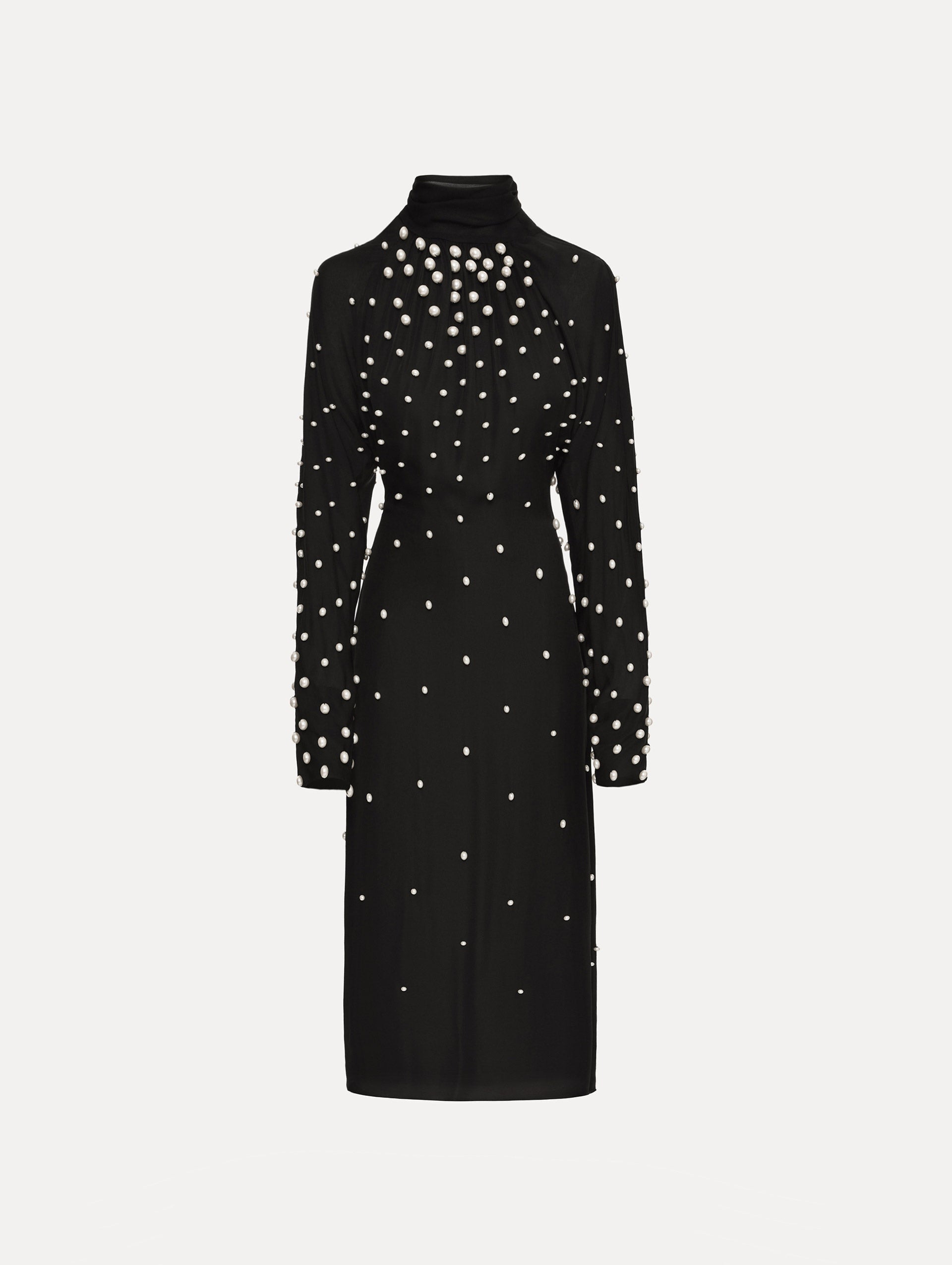 Oscar de la Renta Pearl Cluster Georgette Dress