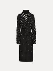 Oscar de la Renta Pearl Cluster Georgette Dress