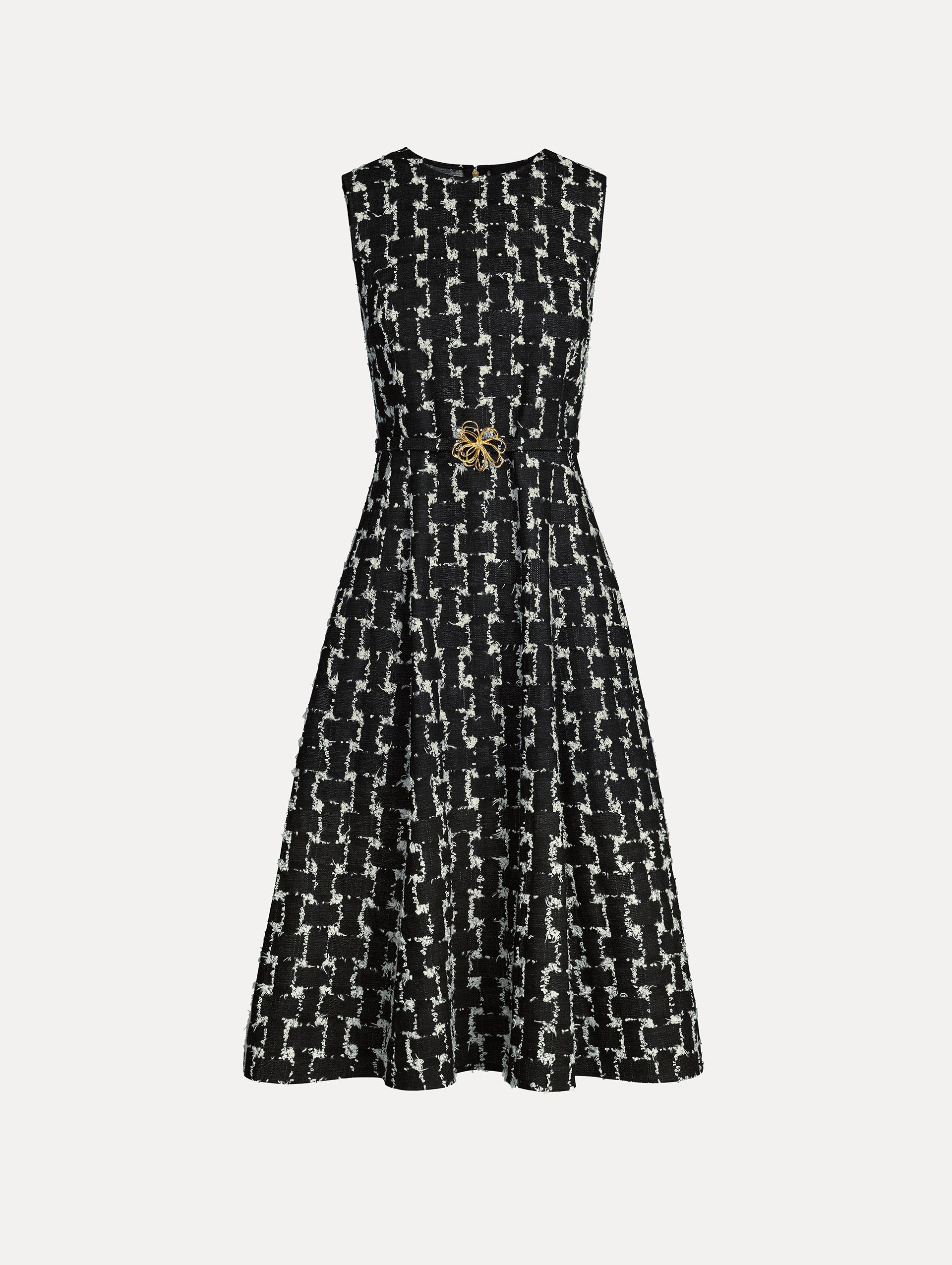 Oscar de la Renta Woven Denim Jacquard Midi Dress