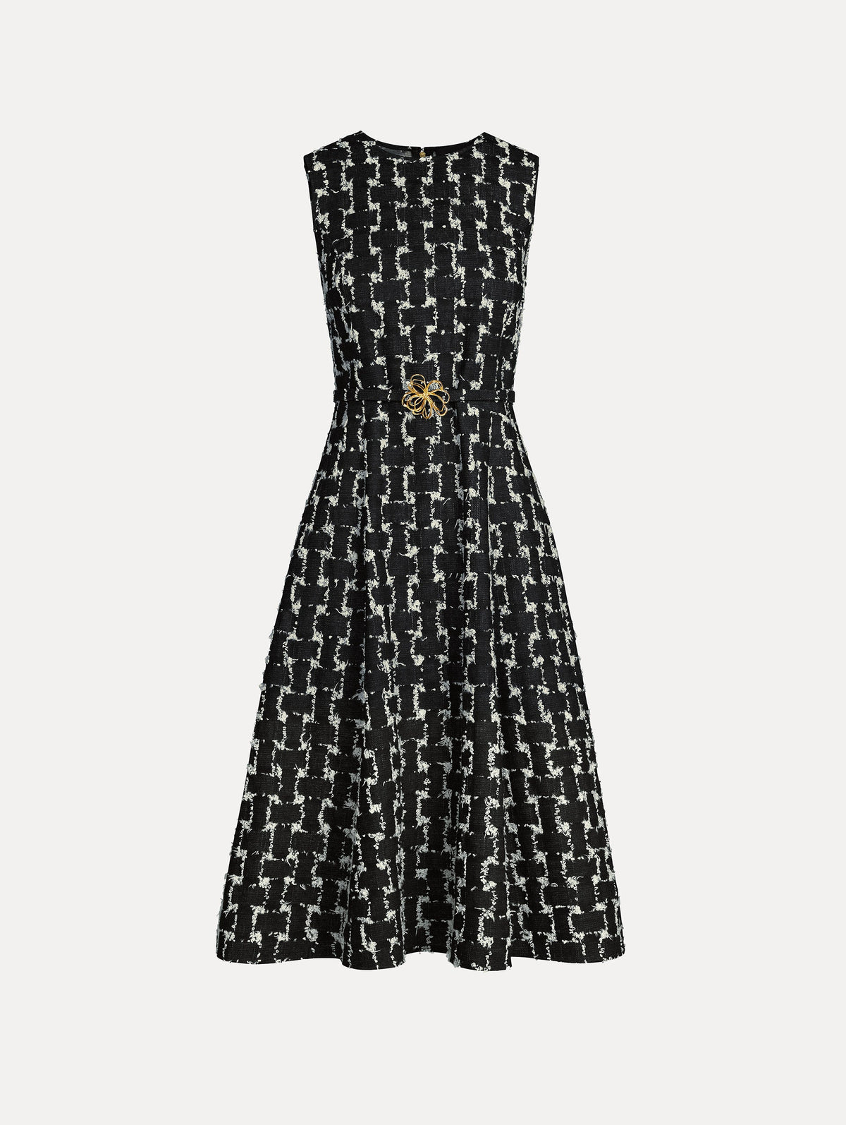 Oscar de la Renta Woven Denim Jacquard Midi Dress