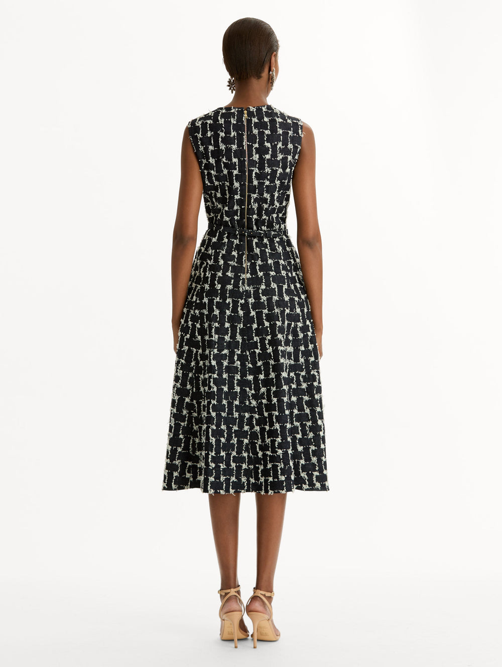 Oscar de la Renta Woven Denim Jacquard Midi Dress