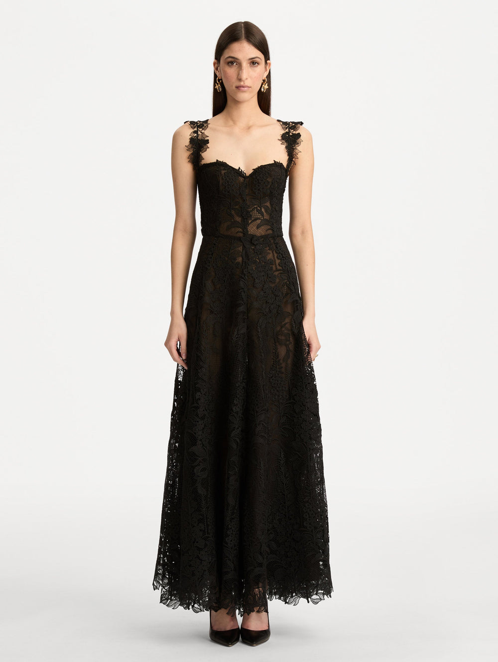 Oscar de la Renta Foxglove Guipure Cocktail Dress