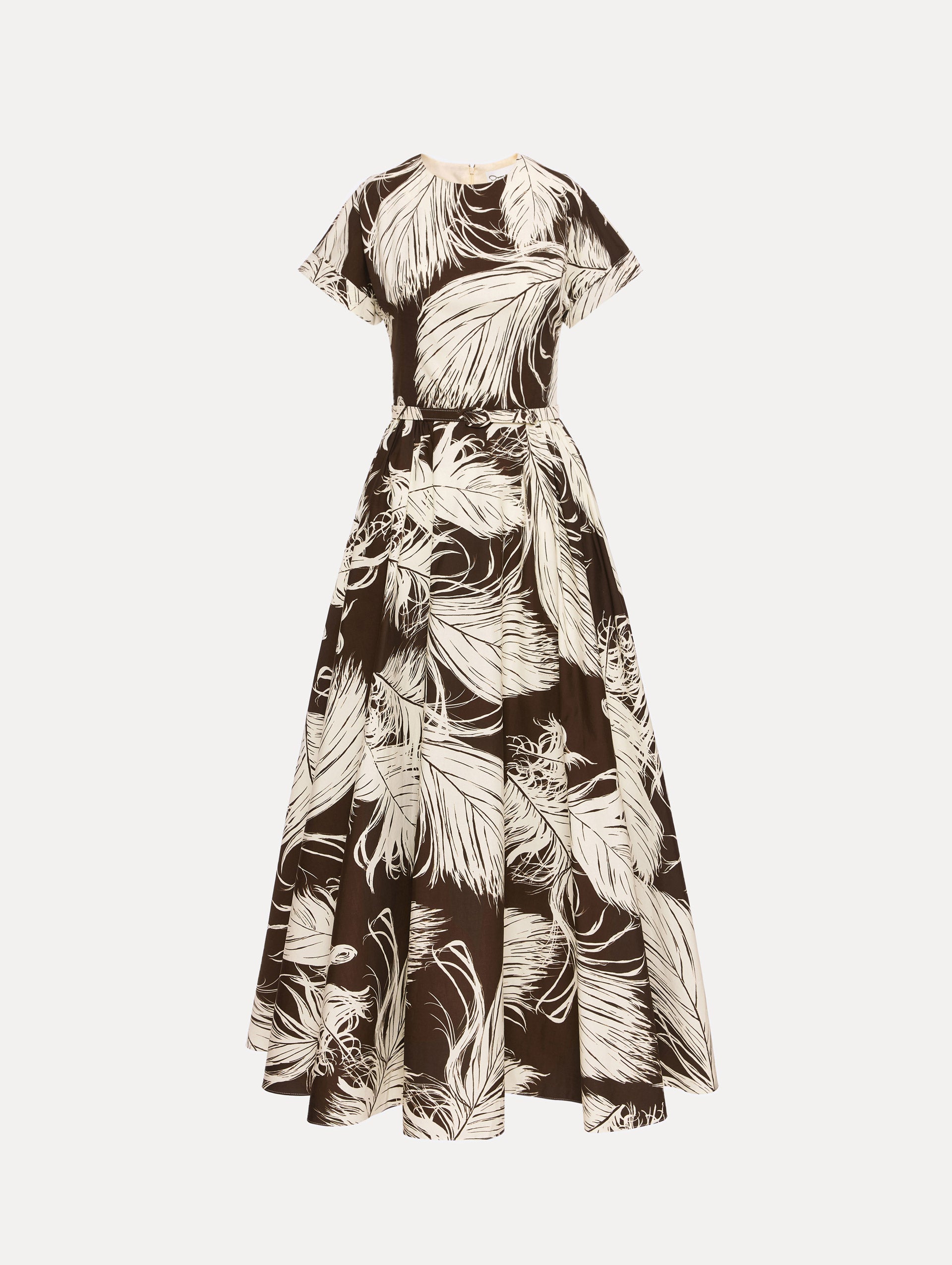 Oscar de la Renta Feather Cotton Poplin Dress