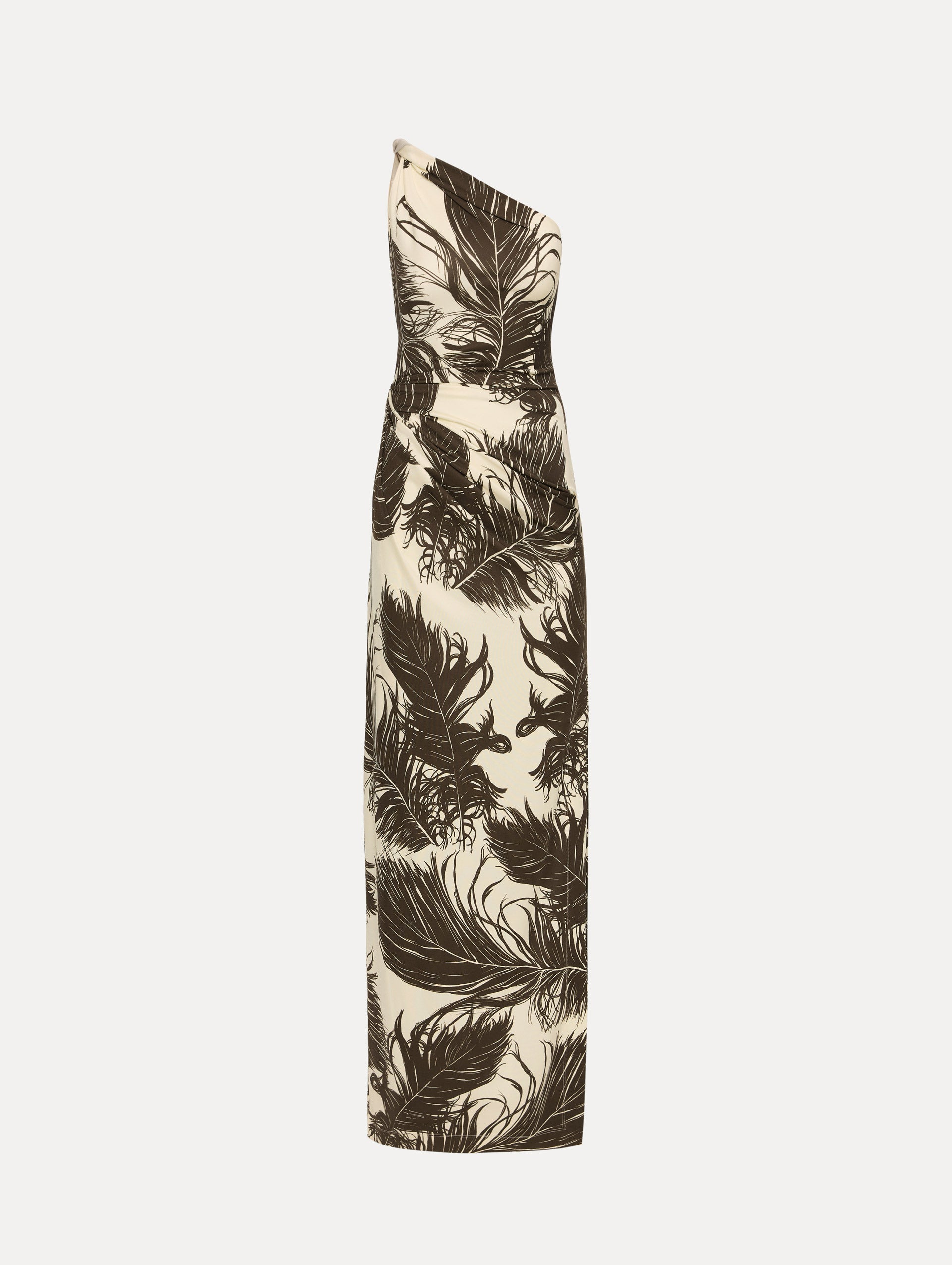 Oscar de la Renta Feather Jersey Maxi Dress