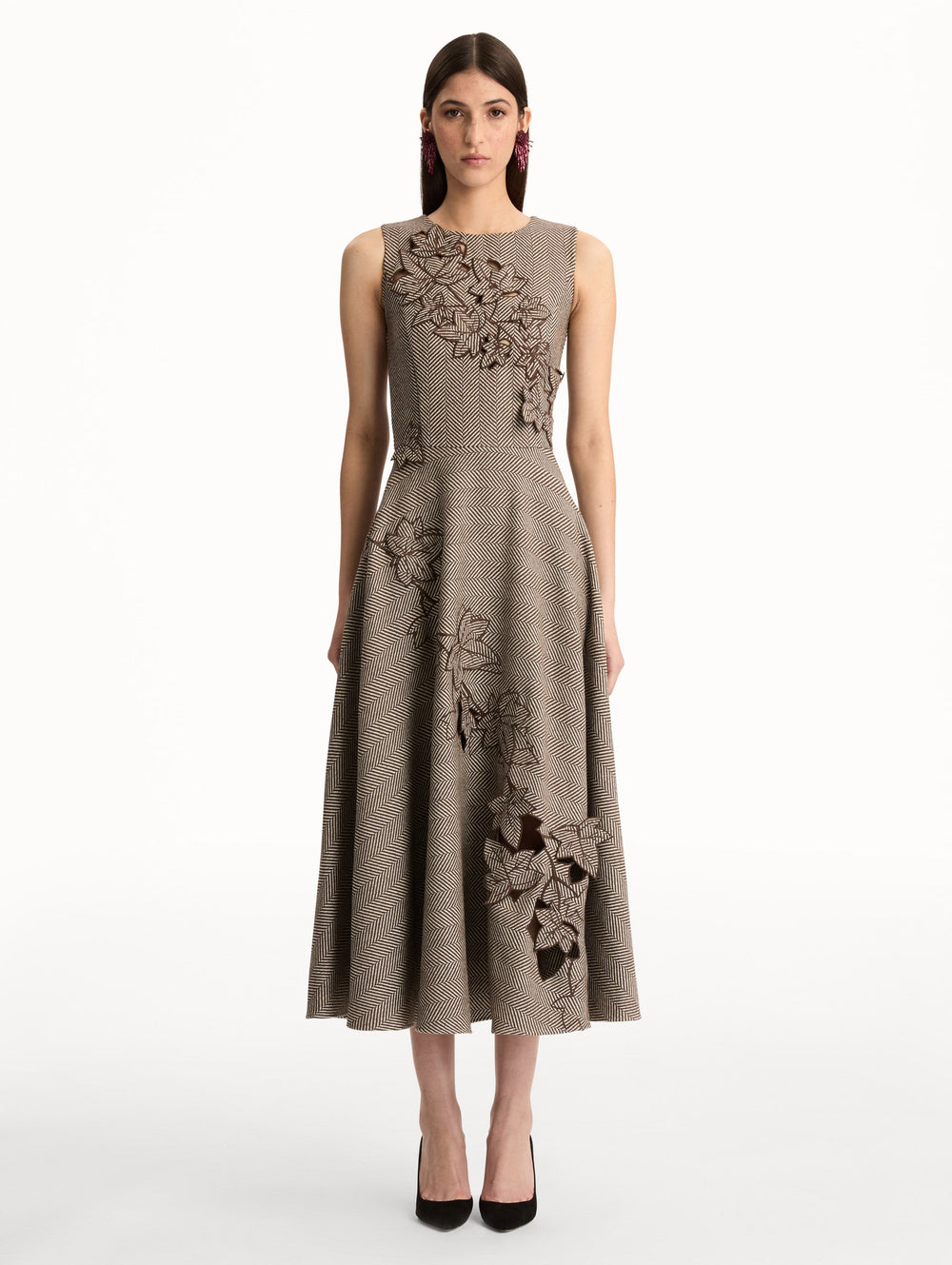 Oscar de la Renta Ivy Threadwork Cutout Dress