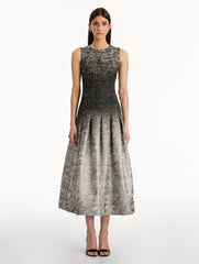 Oscar de la Renta Ombré Lurex Bouclé Jacquard Dress