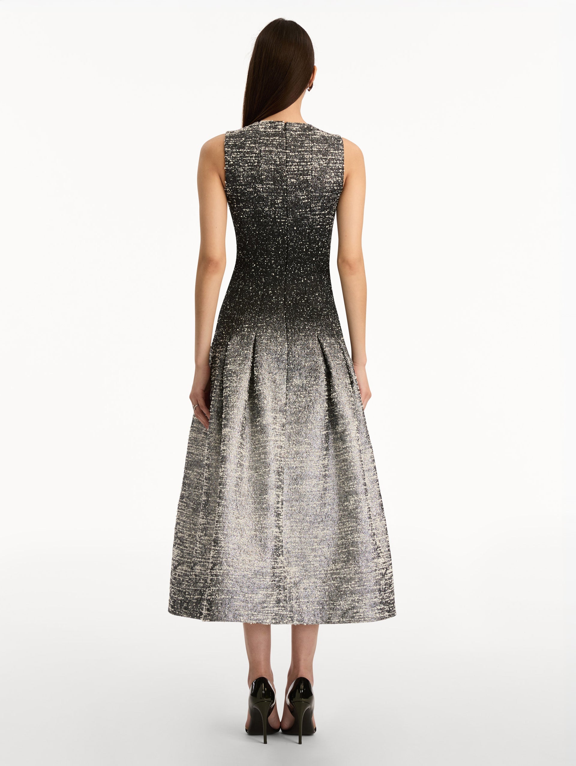 Oscar de la Renta Ombré Lurex Bouclé Jacquard Dress