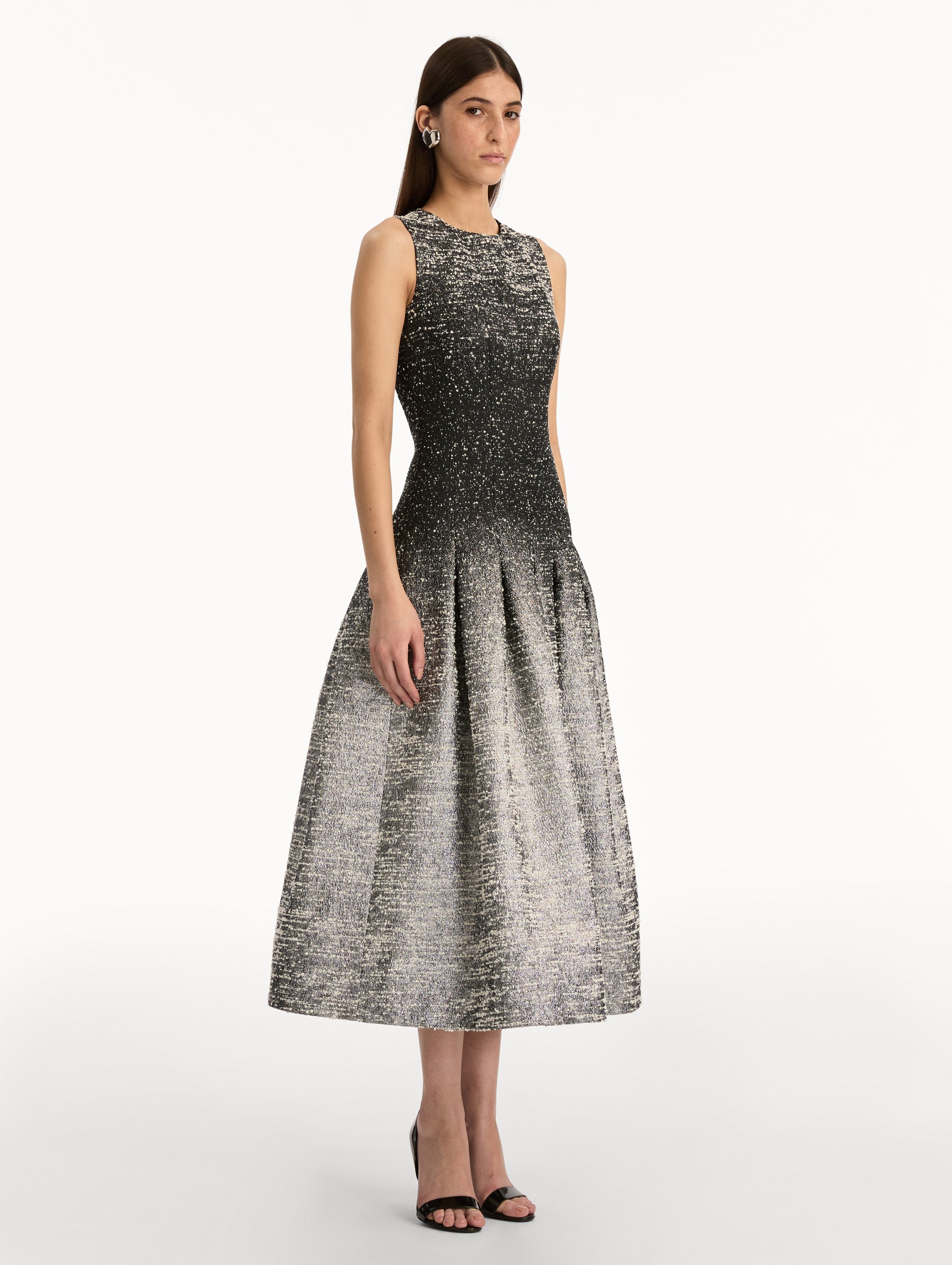 Oscar de la Renta Ombré Lurex Bouclé Jacquard Dress
