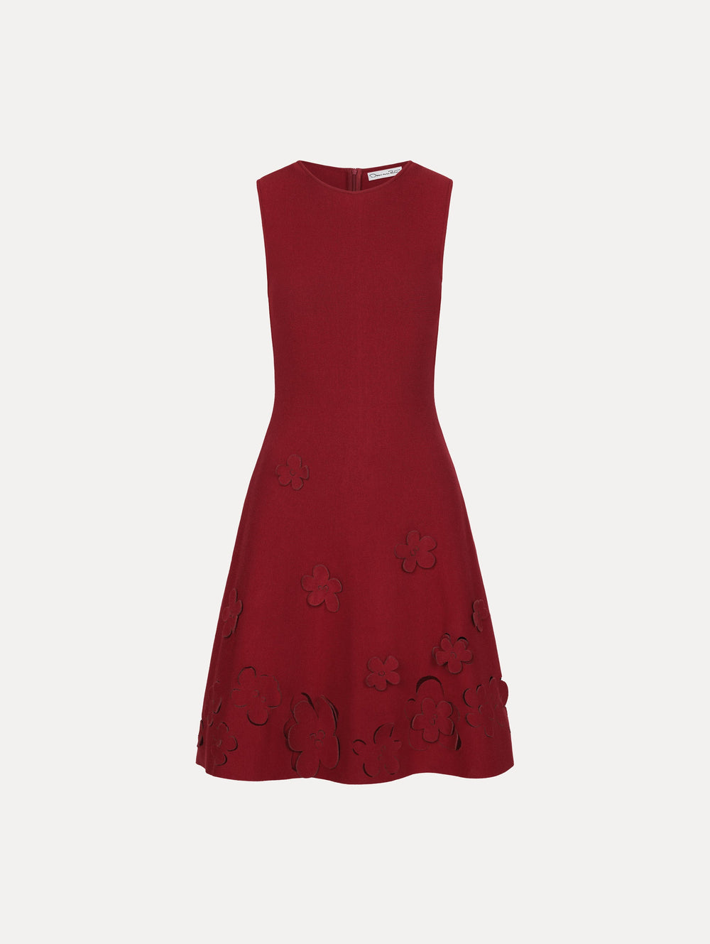 Oscar de la Renta Laser-Cut Floral Knit Dress
