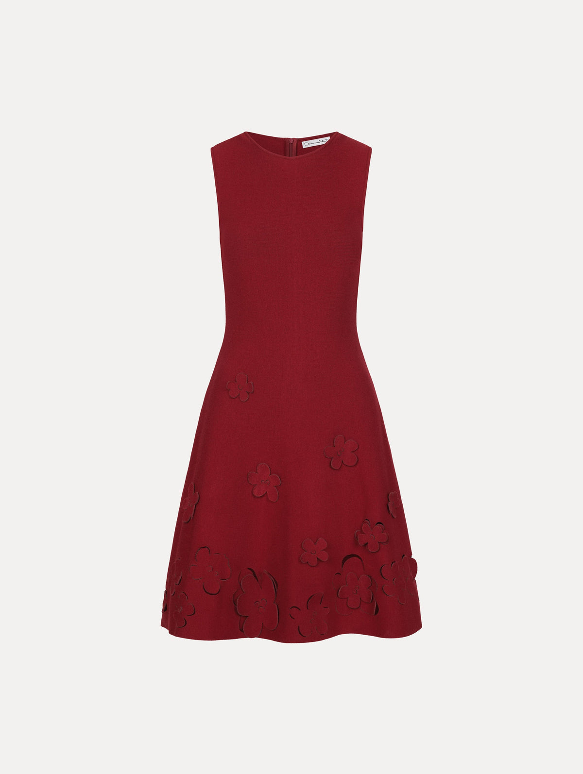 Oscar de la Renta Laser-Cut Floral Knit Dress