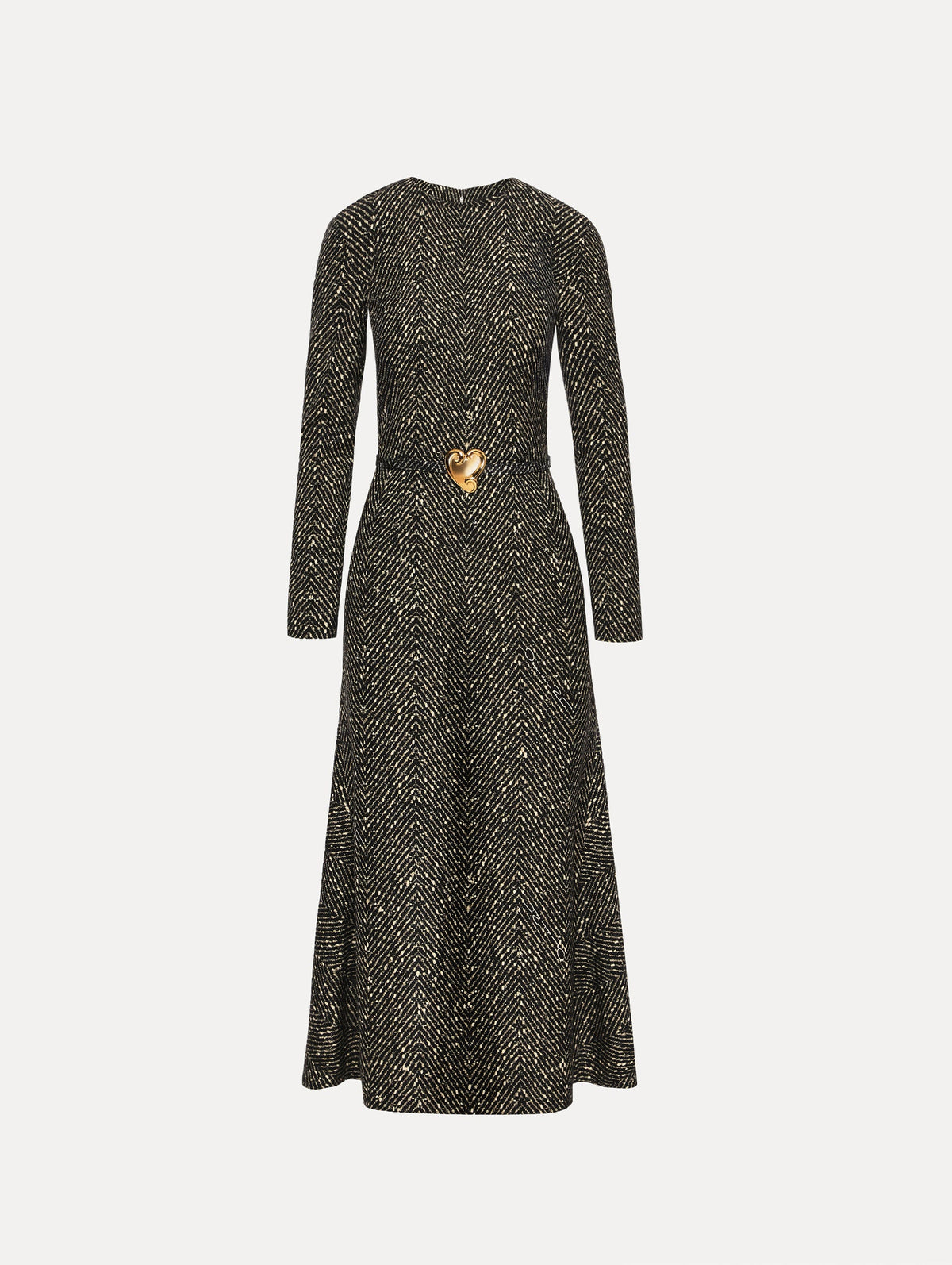 Oscar de la Renta Chevron Wool Dress