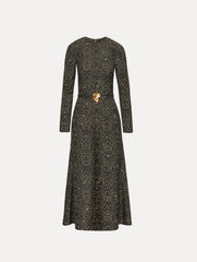 Oscar de la Renta Chevron Wool Dress