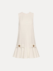 Oscar de la Renta Oscar Chain-Link Cotton Poplin Dress