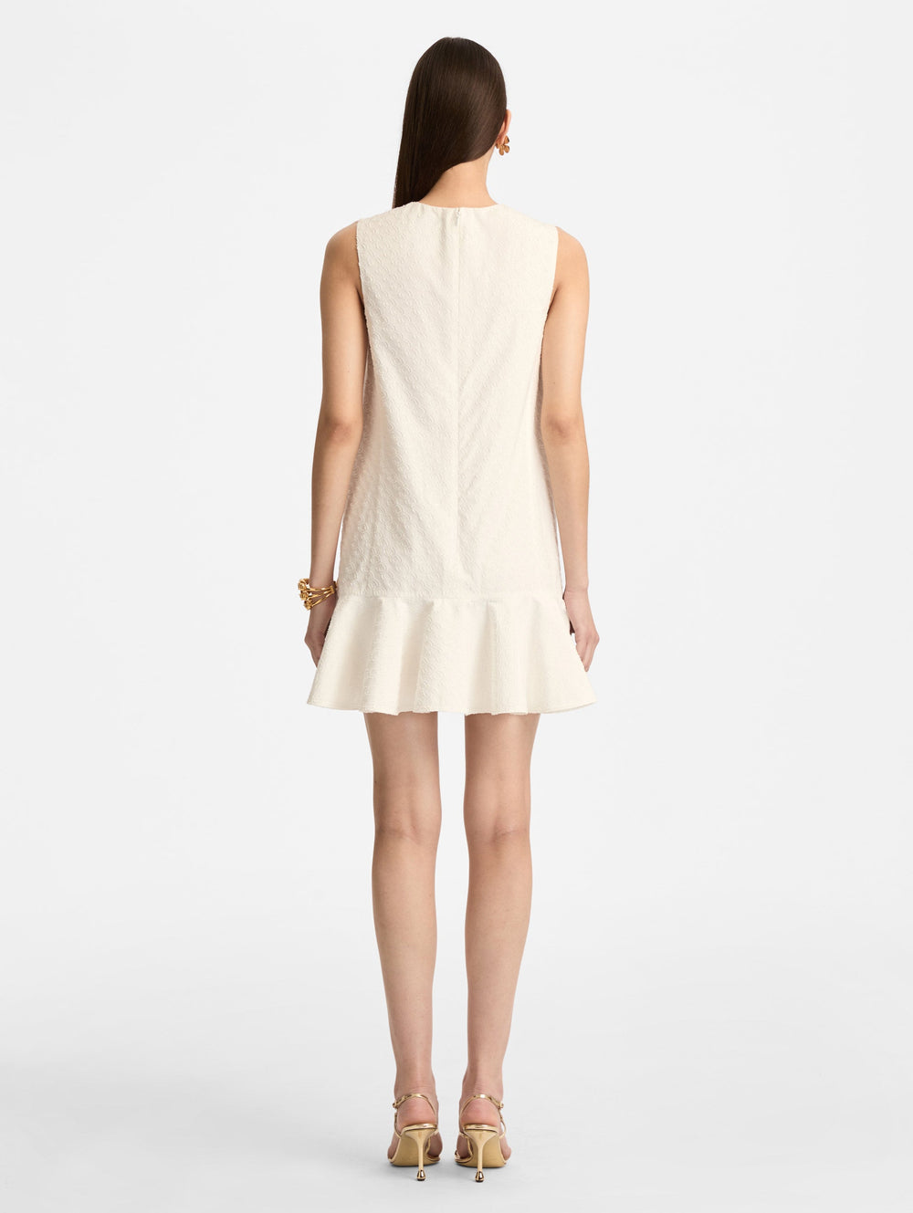 Oscar de la Renta Oscar Chain-Link Cotton Poplin Dress