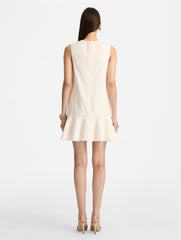 Oscar de la Renta Oscar Chain-Link Cotton Poplin Dress