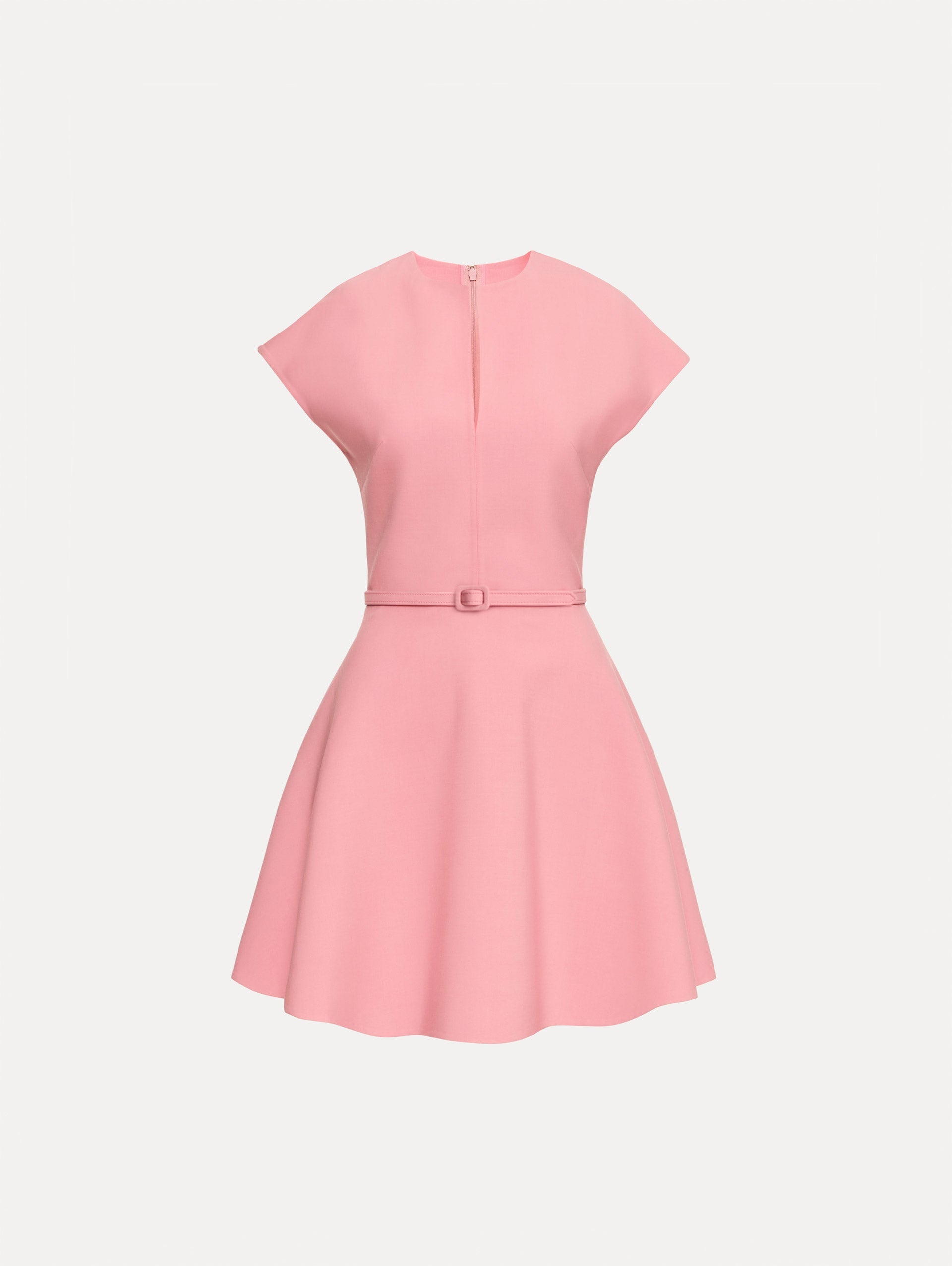 Oscar de la Renta Split Neck Wool Mini Dress