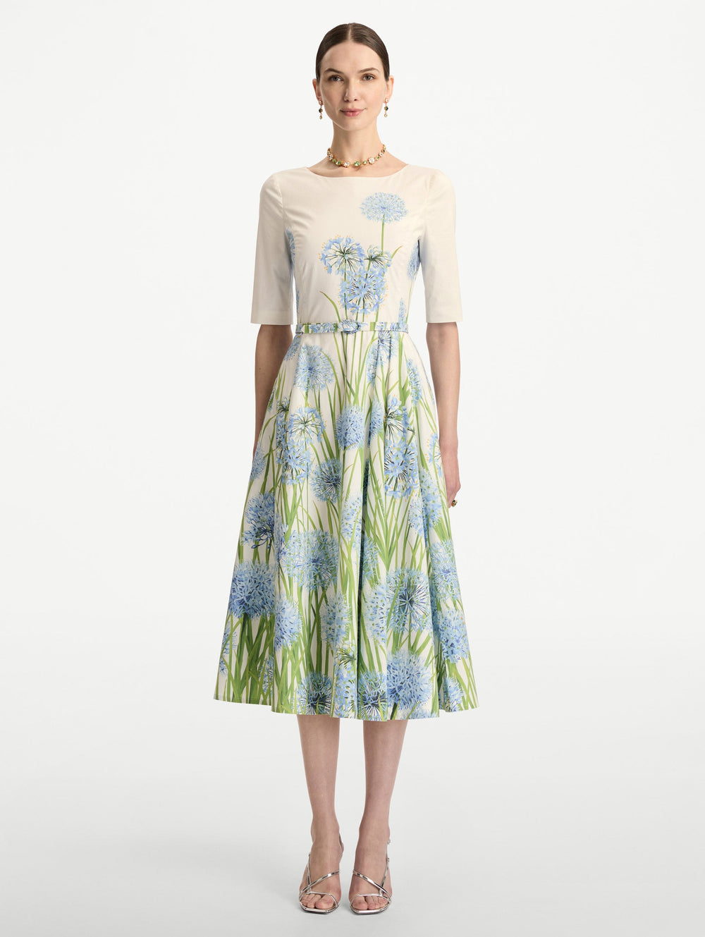 Oscar de la Renta Degradé Allium Cotton Poplin Dress