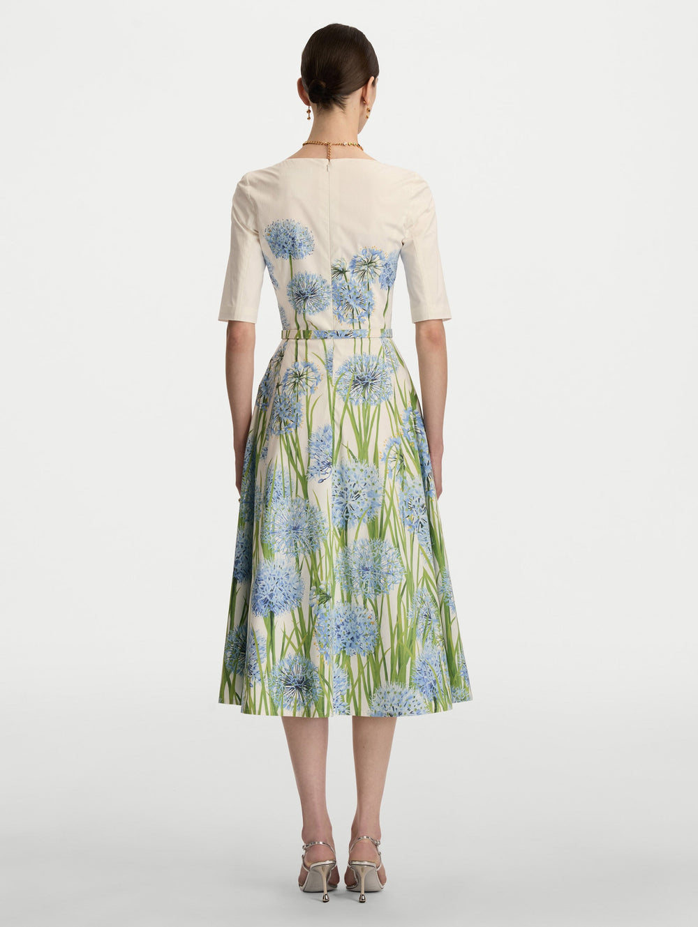 Oscar de la Renta Degradé Allium Cotton Poplin Dress