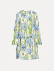 Oscar de la Renta Allium Cotton Poplin Long Sleeve Shift Dress