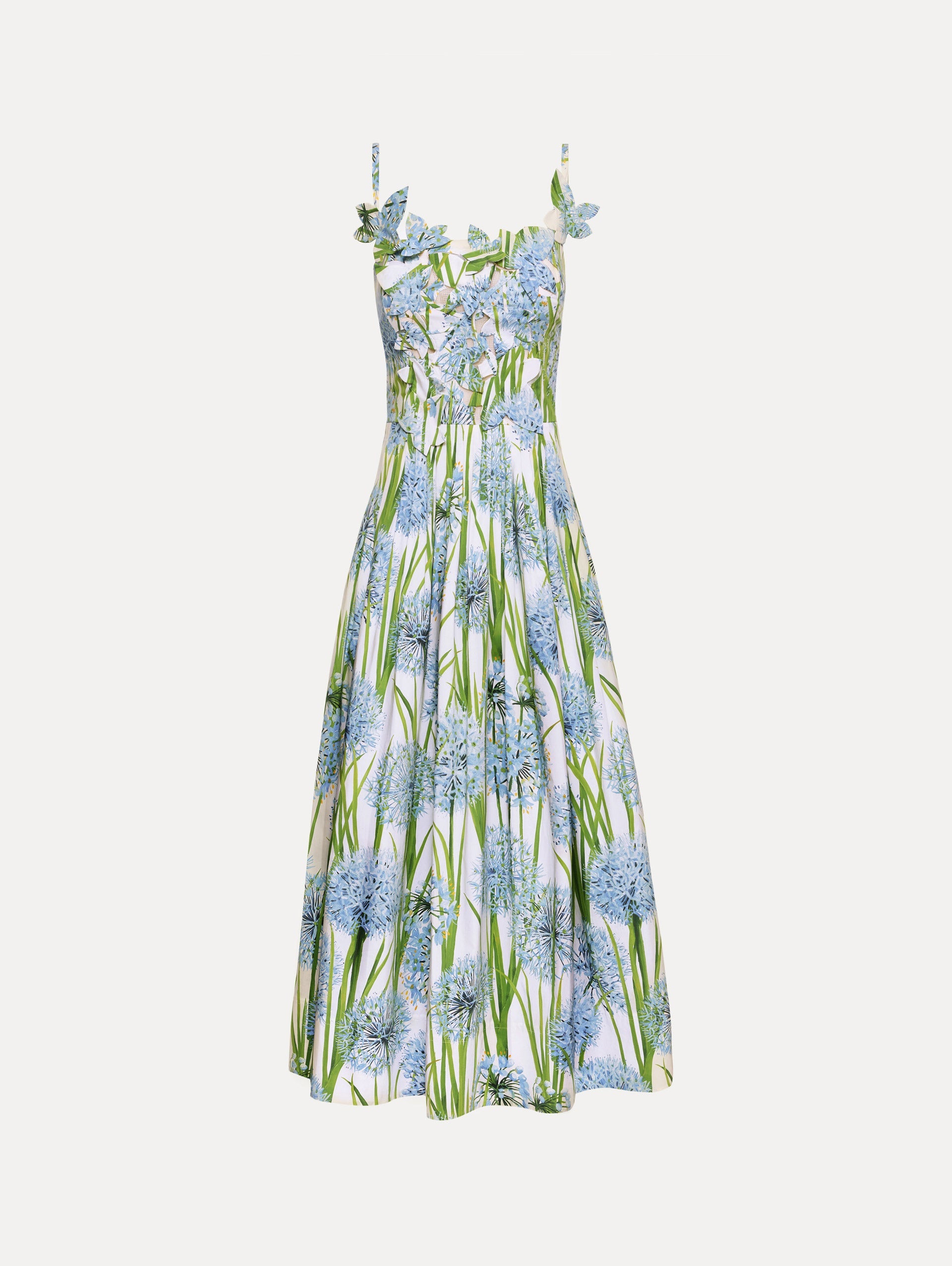 Oscar de la Renta Allium Embroidered Cotton Poplin Dress
