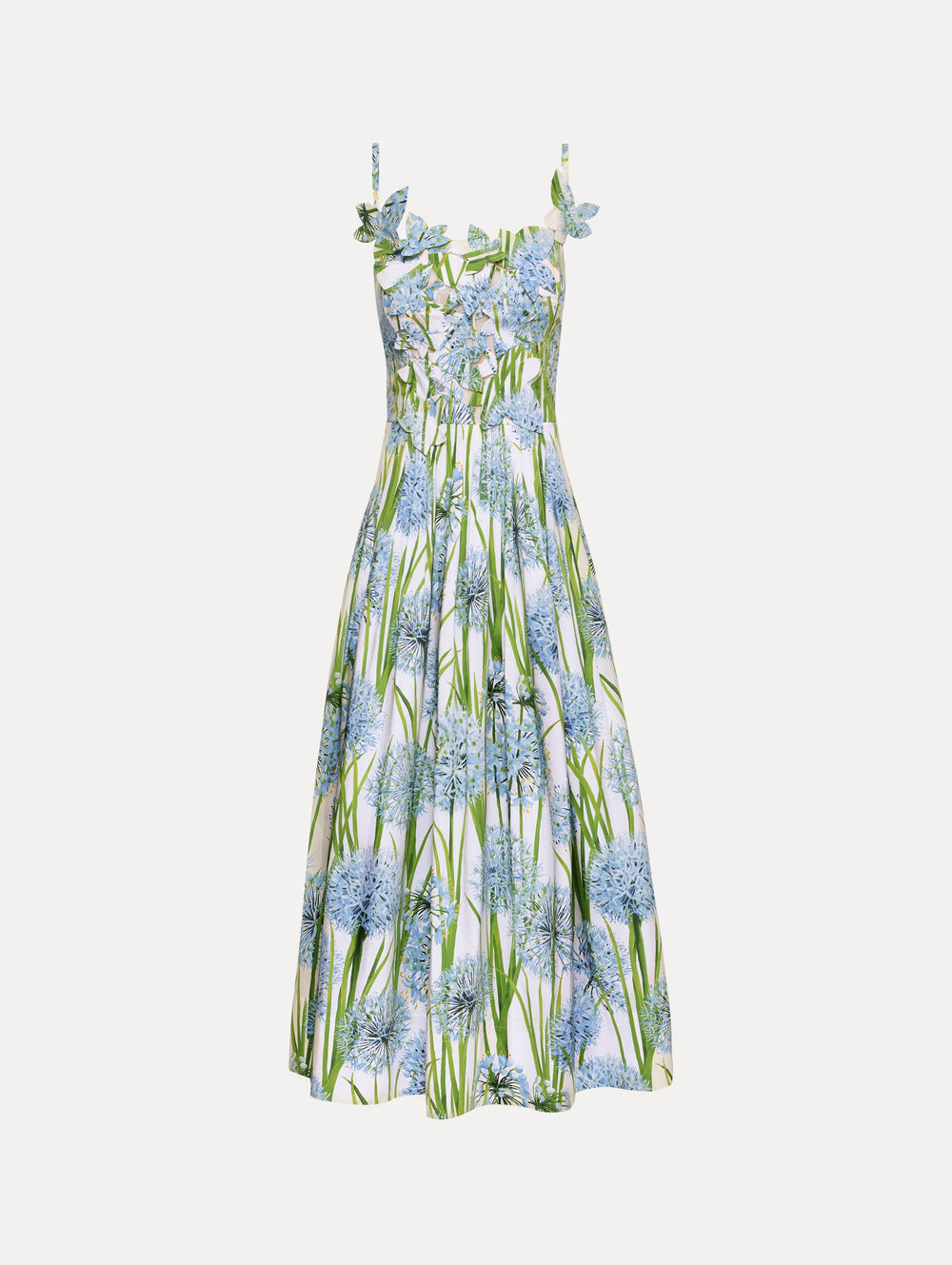 Oscar de la Renta Allium Embroidered Cotton Poplin Dress