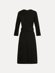 Oscar de la Renta Split-Sleeve Wool-Blend Dress