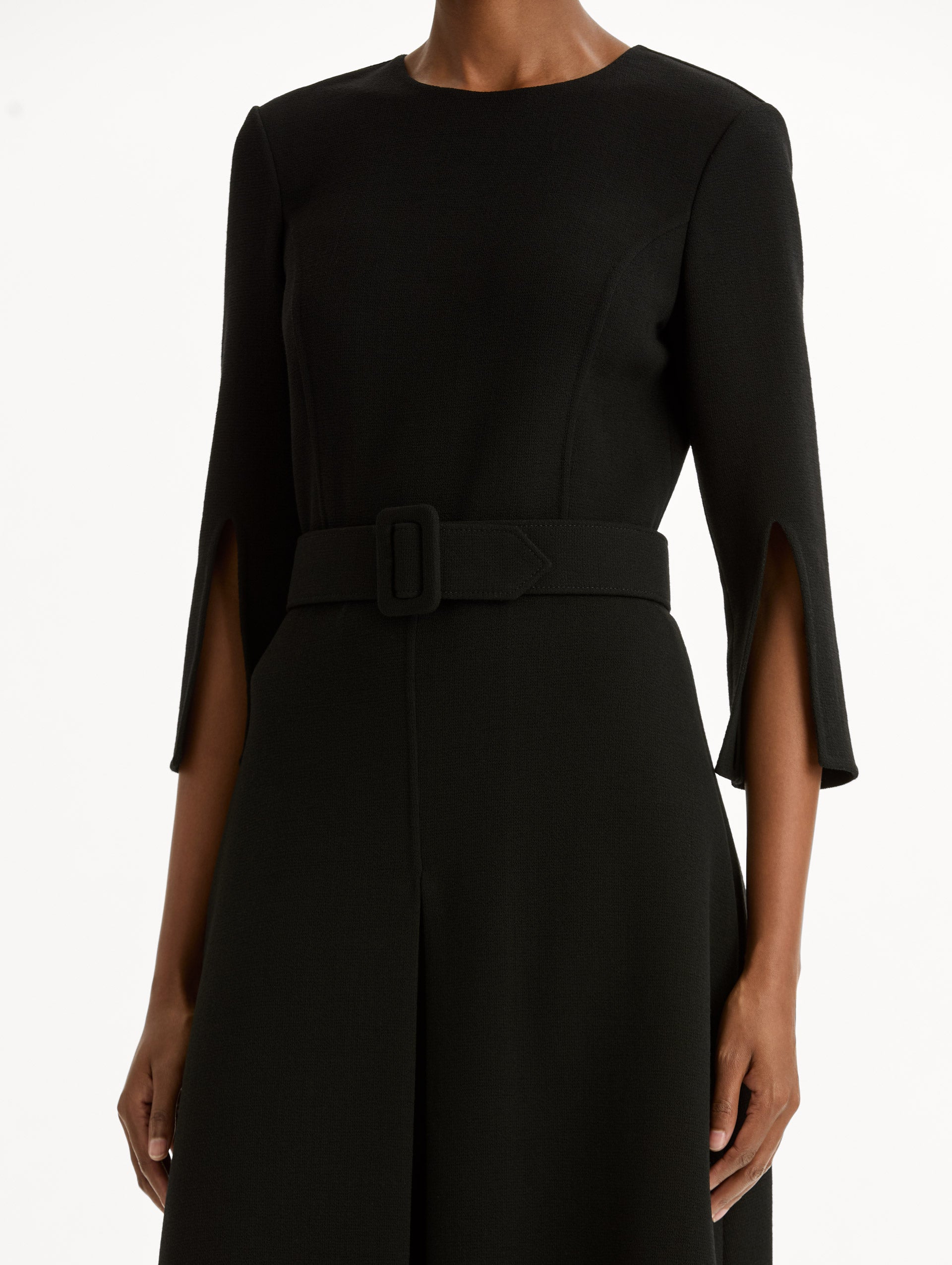 Oscar de la Renta Split-Sleeve Wool-Blend Dress