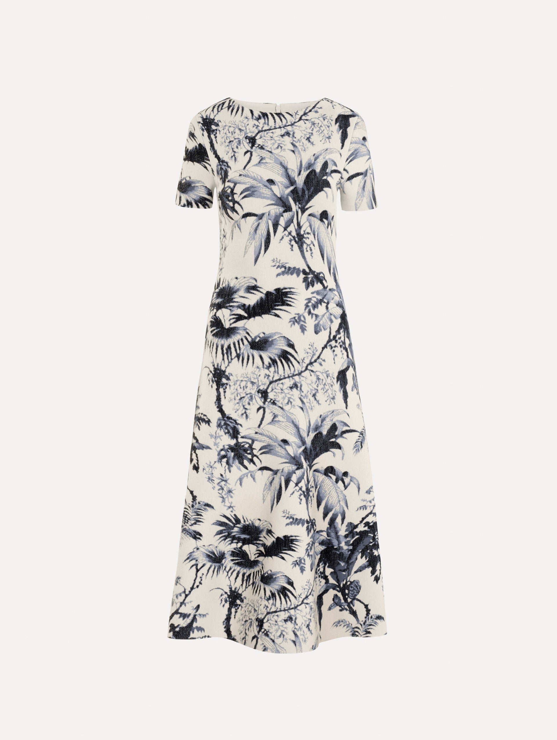 Oscar de la Renta Chiné Palm Leaves Knit Dress