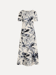 Oscar de la Renta Chiné Palm Leaves Knit Dress