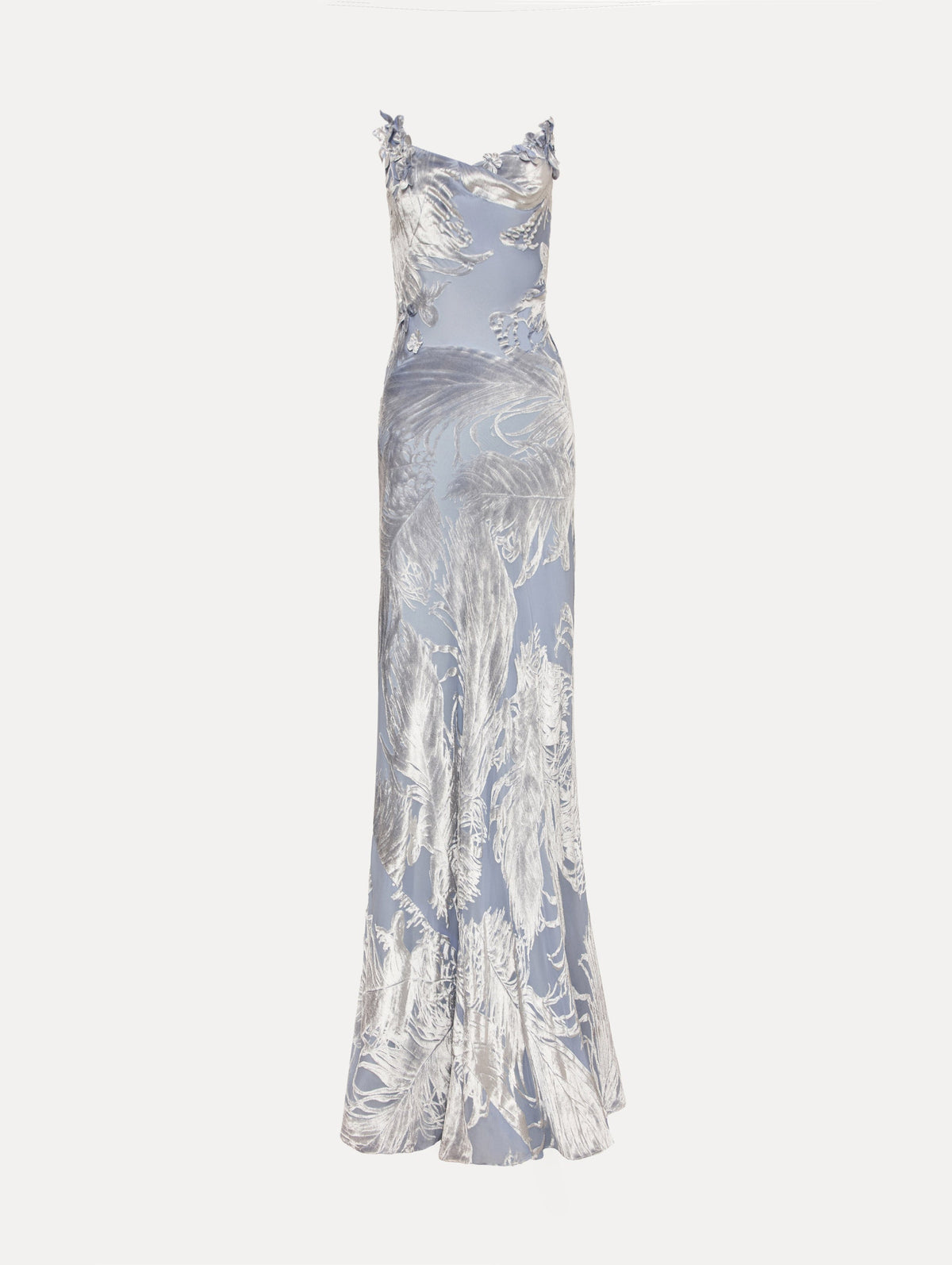 Oscar de la Renta Feather Velvet Devoré Gown