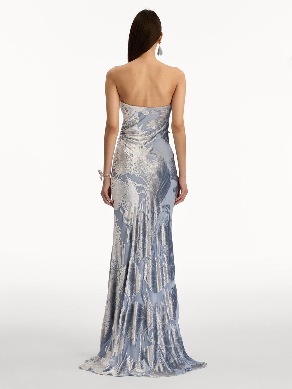 Oscar de la Renta Feather Velvet Devoré Gown