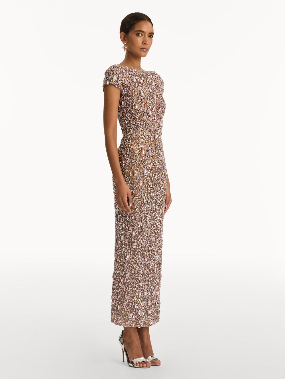 Oscar de la Renta Mosaic Crystal Embroidered Gown