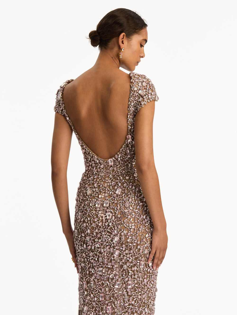 Oscar de la Renta Mosaic Crystal Embroidered Gown