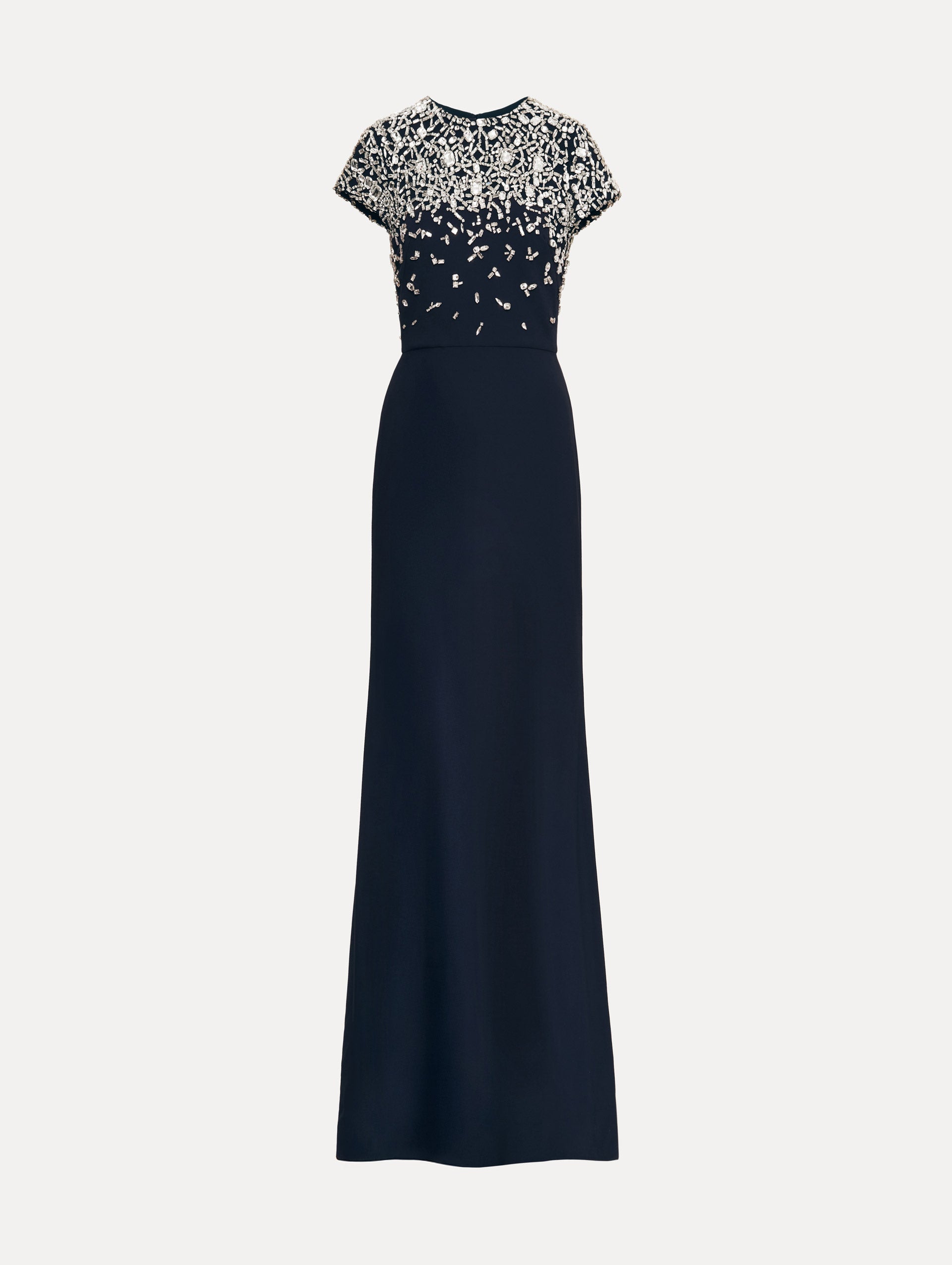 Oscar de la Renta Mosaic Crystal Embroidered Cady Gown