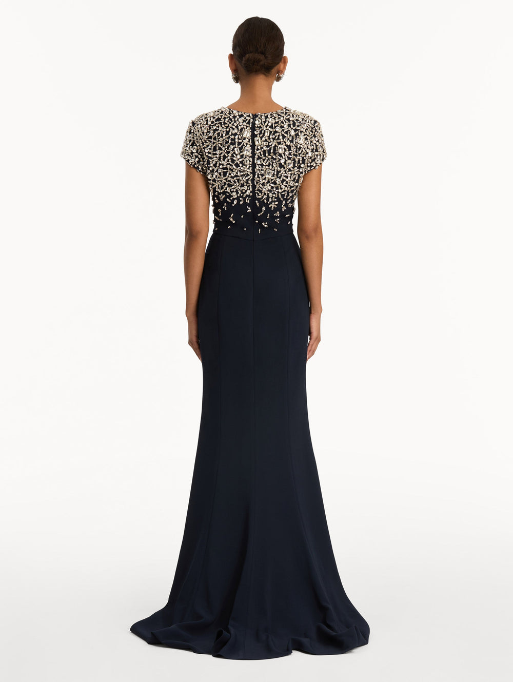 Oscar de la Renta Mosaic Crystal Embroidered Cady Gown