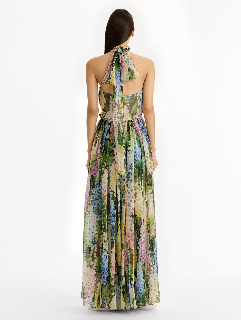 Oscar de la Renta Foxglove Chiffon Gown