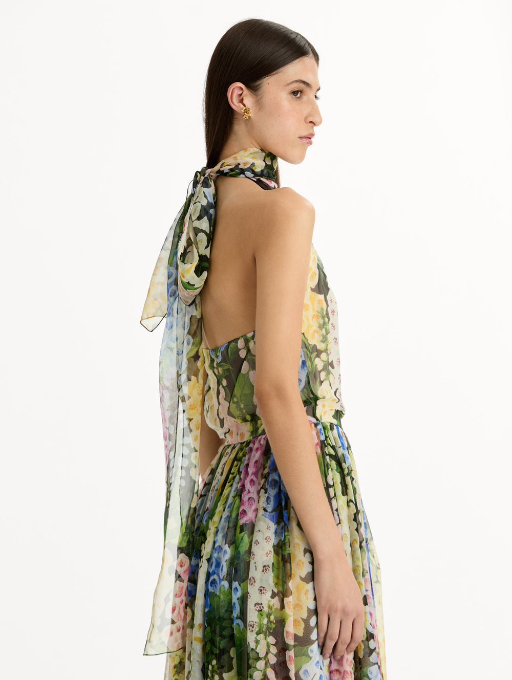 Oscar de la Renta Foxglove Chiffon Gown