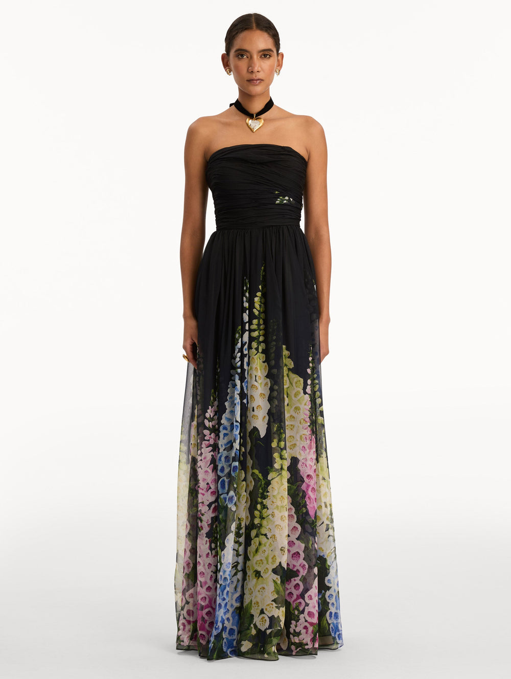 Oscar de la Renta Degradé Foxglove Chiffon Gown