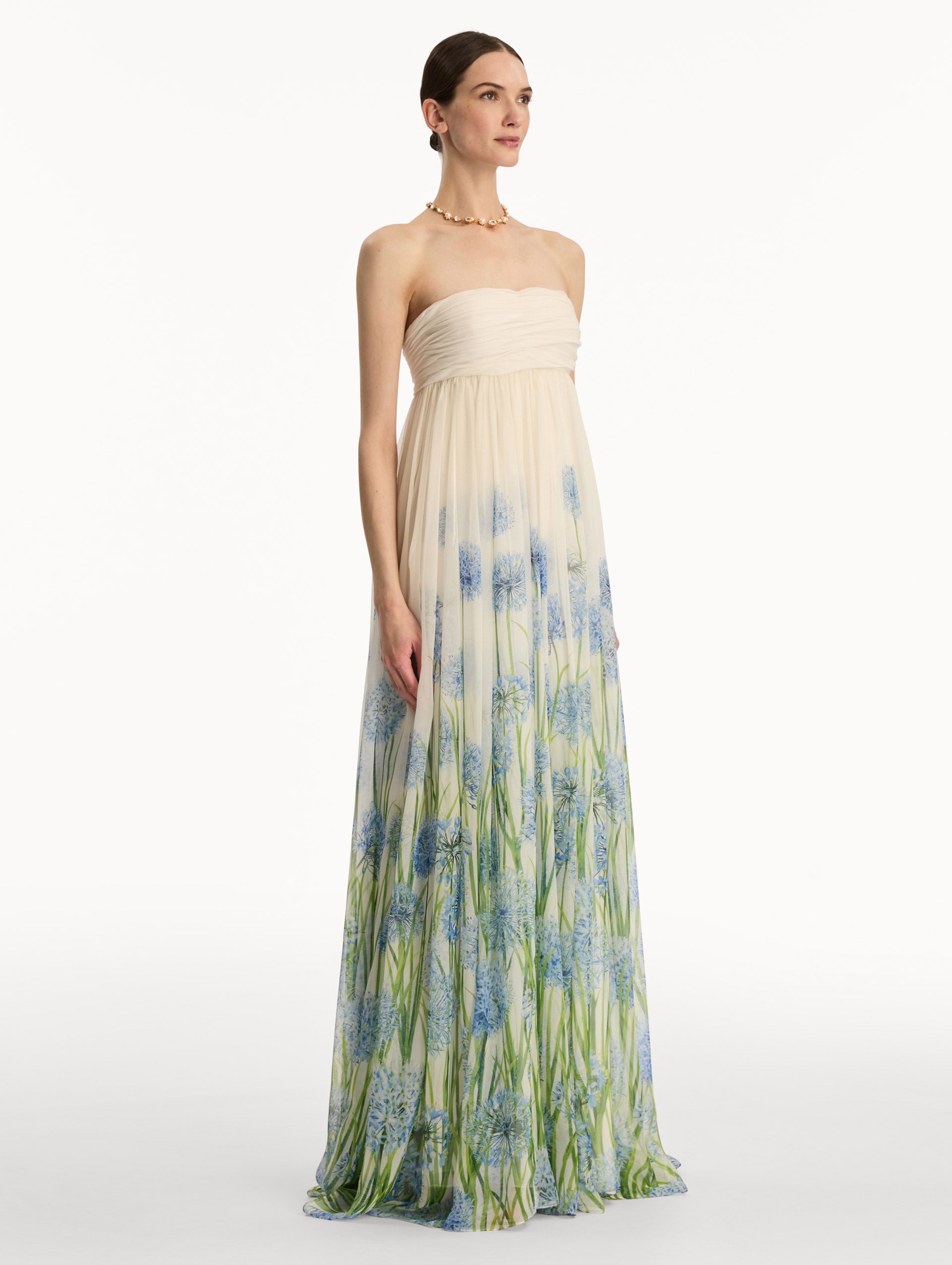 Oscar de la Renta Degradé Allium Chiffon Gown