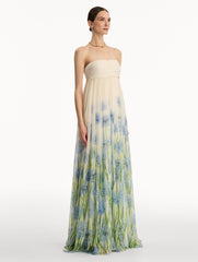 Oscar de la Renta Degradé Allium Chiffon Gown