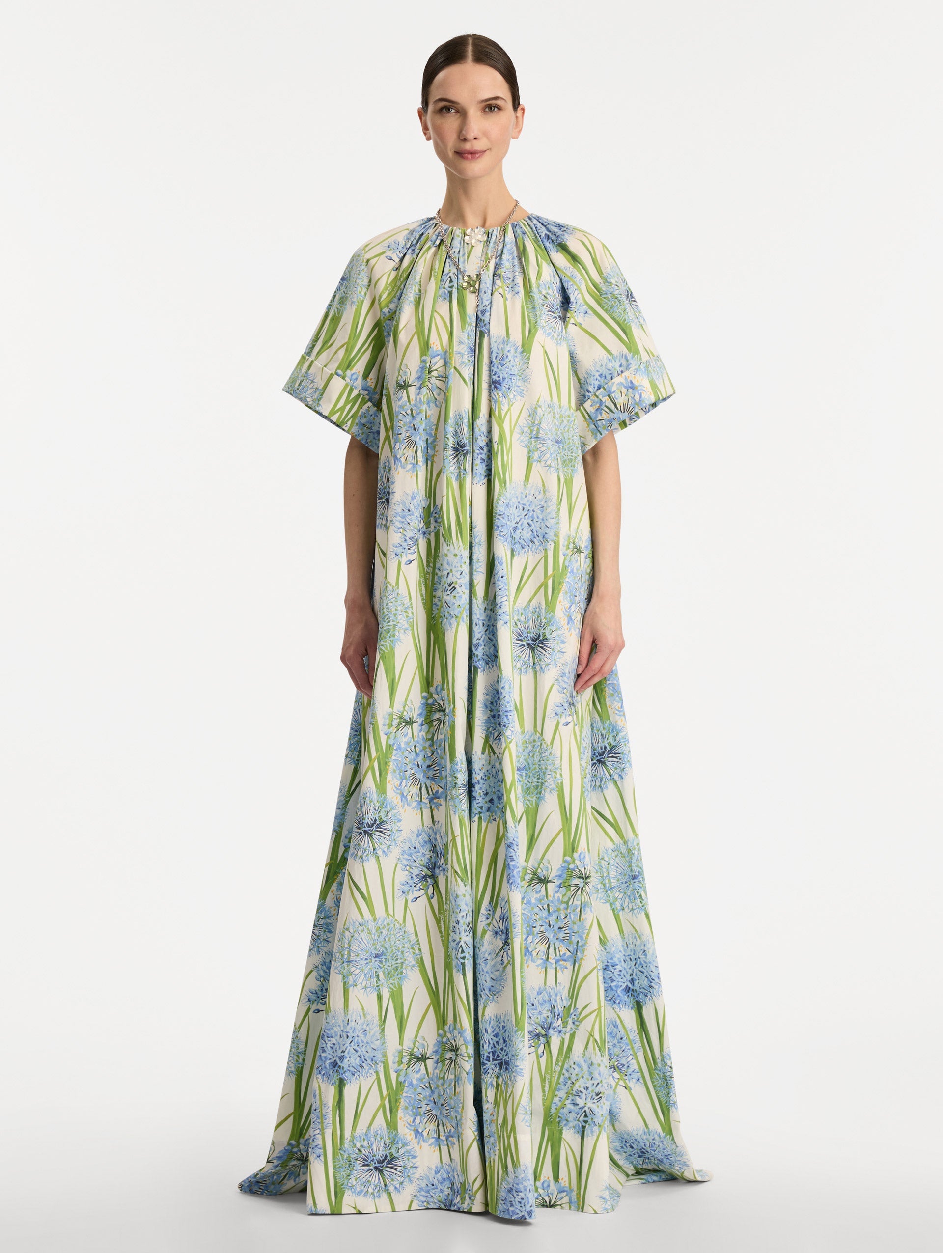 Oscar de la Renta Allium Cotton Poplin Caftan